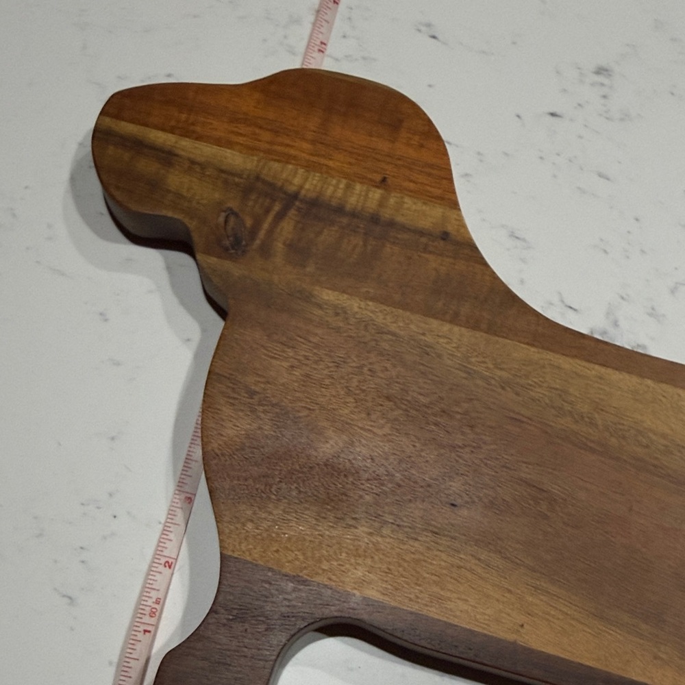Dachshund-Shaped Acacia Wood Serving Board - Warm Brown - Picture 6 of 13